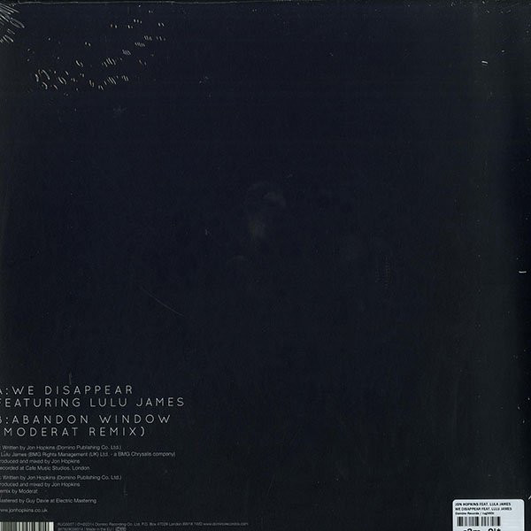 Jon Hopkins Featuring Lulu James - We Disappear | Domino (RUG595T) - 2