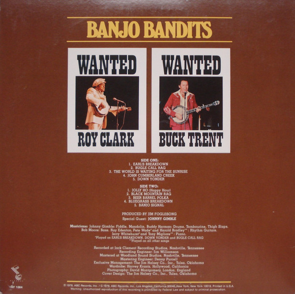 Roy Clark And Buck Trent - Banjo Bandits | ABC Records (AY 1084) - 2 Roy Clark And Buck Trent - Banjo Bandits | ABC Records (AY 1084) - 2