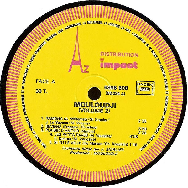 Mouloudji - Mouloudji Volume 2 | Disc'Az (6886 608) - 3