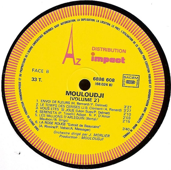 Mouloudji - Mouloudji Volume 2 | Disc'Az (6886 608) - 4