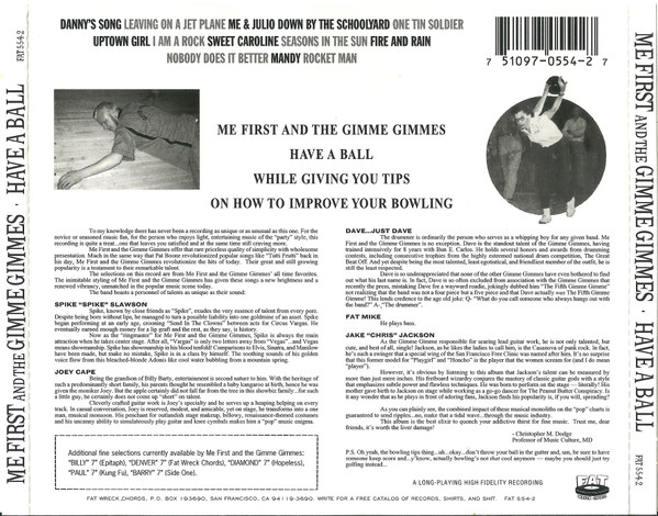 Me First And The Gimme Gimmes - Have A Ball | Fat Wreck Chords (FAT554-2) - 2 Me First And The Gimme Gimmes - Have A Ball | Fat Wreck Chords (FAT554-2) - 2