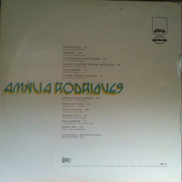 Amália Rodrigues - Fado | Alvorada (LP-S-50-79) - 2