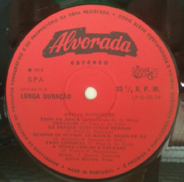 Amália Rodrigues - Fado | Alvorada (LP-S-50-79) - 3