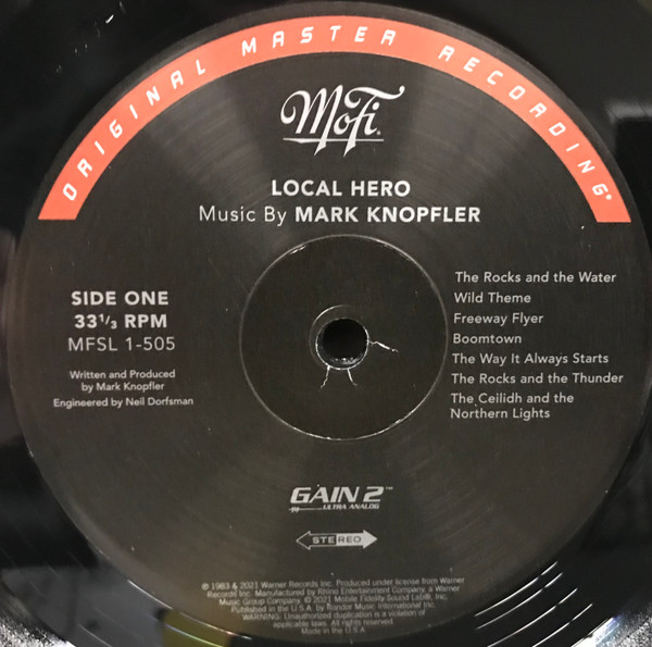 Mark Knopfler - Local Hero | Mobile Fidelity Sound Lab (MFSL 1-505) - 3