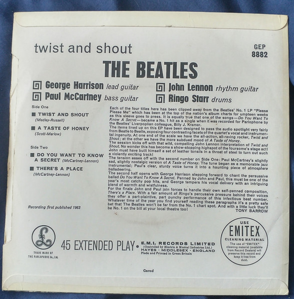 The Beatles - Twist & Shout | Parlophone (GEP 8882) - 2