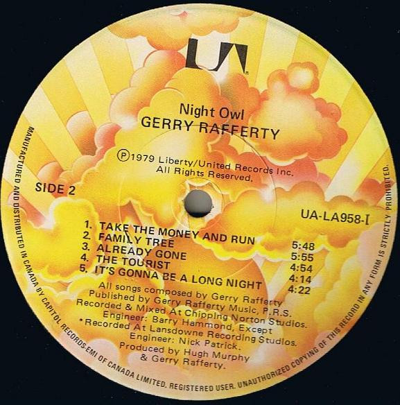 Gerry Rafferty - Night Owl | United Artists Records (UA-LA958-Ⅰ) - 2 Gerry Rafferty - Night Owl | United Artists Records (UA-LA958-Ⅰ) - 2