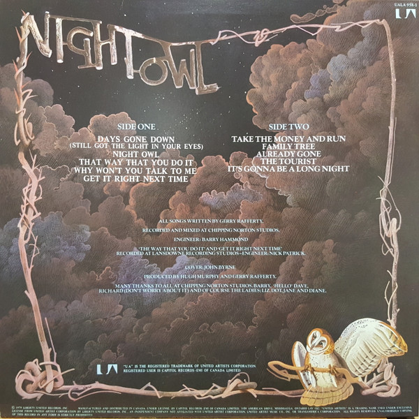 Gerry Rafferty - Night Owl | United Artists Records (UA-LA958-Ⅰ) - main Gerry Rafferty - Night Owl | United Artists Records (UA-LA958-Ⅰ) - main
