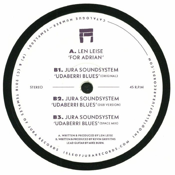 Len Leise / Jura Soundsystem - For Adrian / Udaberri Blues | Temples Of Jura (TEMPLE001) - 2 Len Leise / Jura Soundsystem - For Adrian / Udaberri Blues | Temples Of Jura (TEMPLE001) - 2