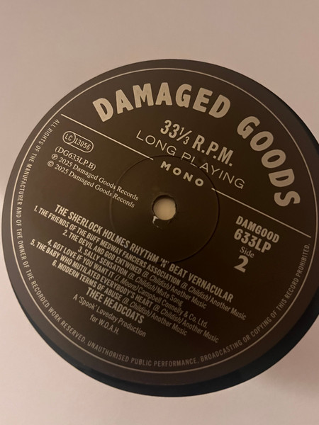 Thee Headcoats - The Sherlock Holmes Rhythm 'N' Beat Vernacular | Damaged Goods (DAMGOOD633LP) - 4 Thee Headcoats - The Sherlock Holmes Rhythm 'N' Beat Vernacular | Damaged Goods (DAMGOOD633LP) - 4