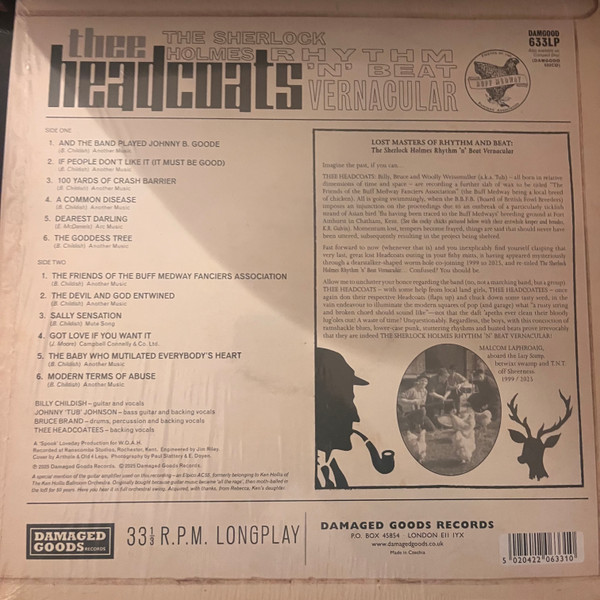 Thee Headcoats - The Sherlock Holmes Rhythm 'N' Beat Vernacular | Damaged Goods (DAMGOOD633LP) - 2 Thee Headcoats - The Sherlock Holmes Rhythm 'N' Beat Vernacular | Damaged Goods (DAMGOOD633LP) - 2