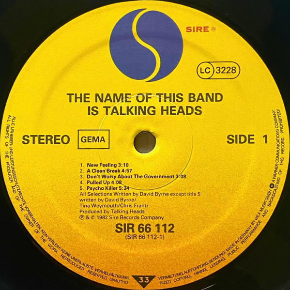 Talking Heads - The Name Of This Band Is Talking Heads | Sire (SIR K 66 112) - 3 Talking Heads - The Name Of This Band Is Talking Heads | Sire (SIR K 66 112) - 3