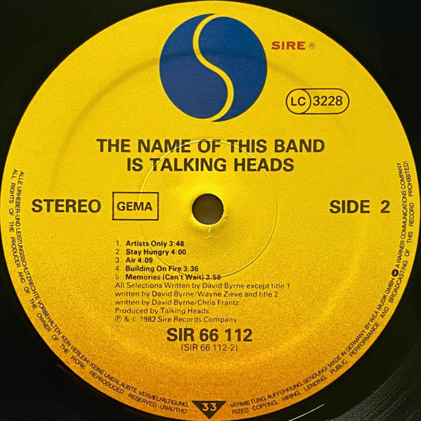 Talking Heads - The Name Of This Band Is Talking Heads | Sire (SIR K 66 112) - 4 Talking Heads - The Name Of This Band Is Talking Heads | Sire (SIR K 66 112) - 4