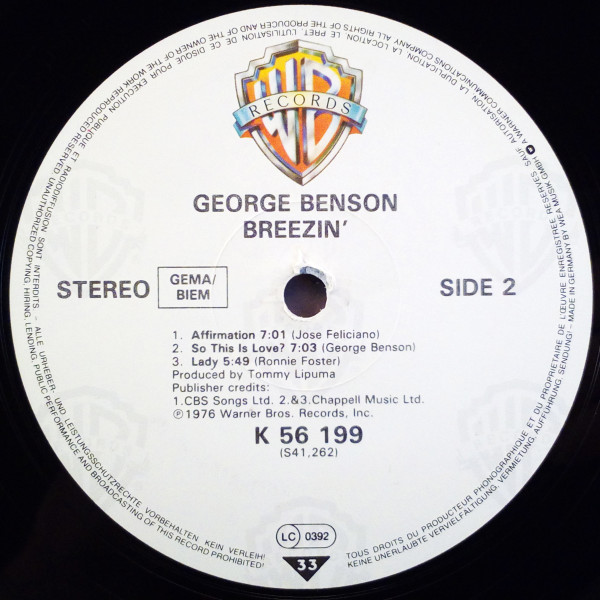 George Benson - Breezin' | Warner Bros. Records (K 56 199) - 4