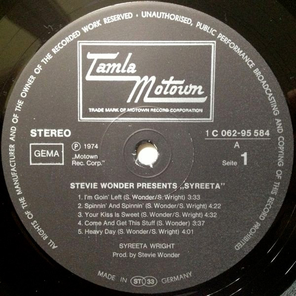 Stevie Wonder Presents Syreeta - Syreeta | Tamla Motown (1C 062-95 584) - 3 Stevie Wonder Presents Syreeta - Syreeta | Tamla Motown (1C 062-95 584) - 3