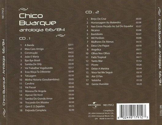 Chico Buarque - Antologia 66/84 | Universal Music Portugal (9817912) - 2 Chico Buarque - Antologia 66/84 | Universal Music Portugal (9817912) - 2