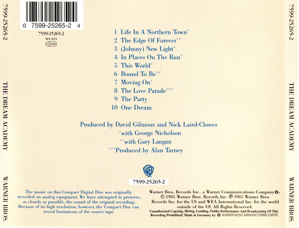 The Dream Academy - The Dream Academy | Warner Bros. Records (7599-25265-2) - 3 The Dream Academy - The Dream Academy | Warner Bros. Records (7599-25265-2) - 3