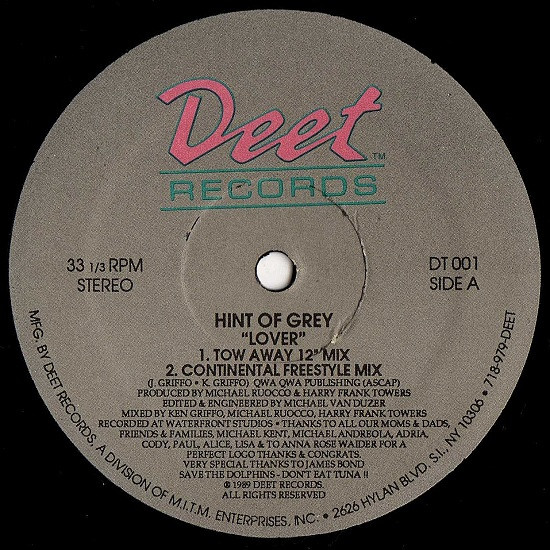 Hint Of Grey - Lover | Deet Records (DT 001) - main