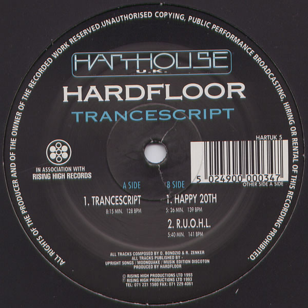 Hardfloor - Trancescript | Harthouse U.K. (HARTUK 5)