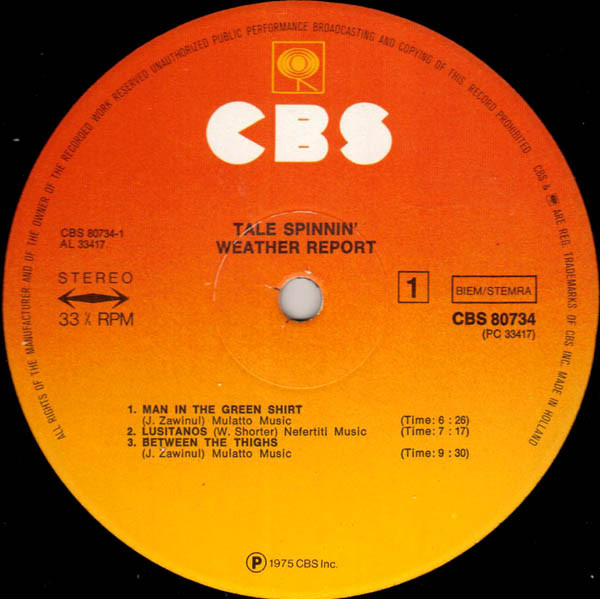 Weather Report - Tale Spinnin' | CBS (CBS 80734) - 2