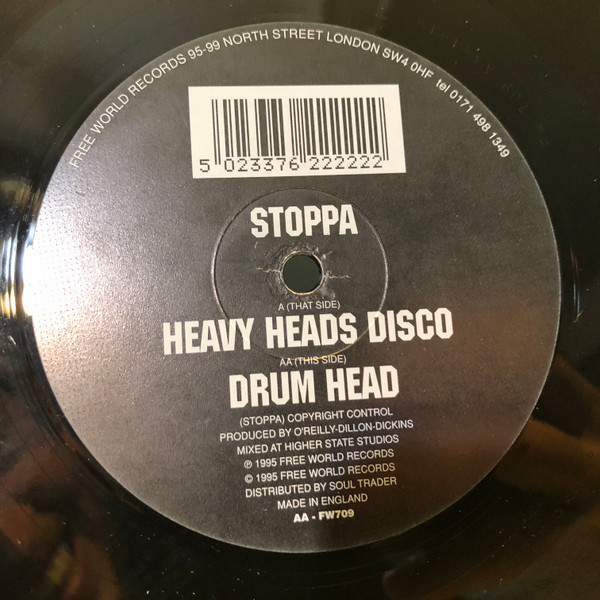 Stoppa - Heavy Heads Disco / Drum Head | Free World Records (FW 709) - 3 Stoppa - Heavy Heads Disco / Drum Head | Free World Records (FW 709) - 3