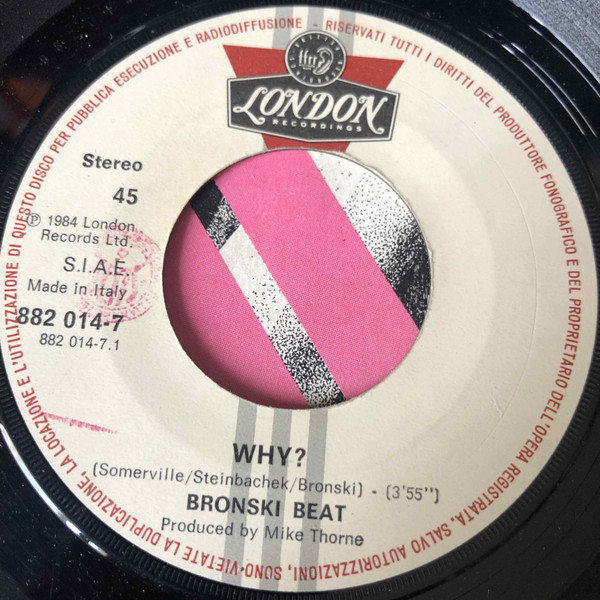 Bronski Beat - Why? | London Records (882 014-7) - 3