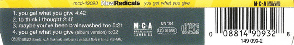 New Radicals - You Get What You Give | MCA Records (mcd-49093) - 2 New Radicals - You Get What You Give | MCA Records (mcd-49093) - 2