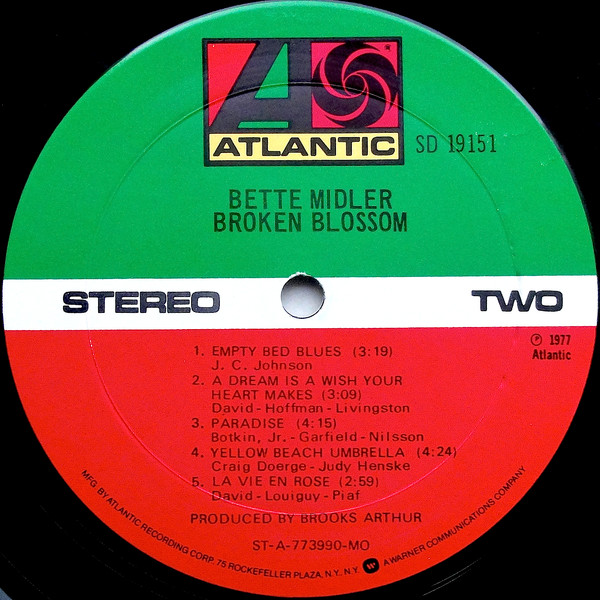 Bette Midler - Broken Blossom | Atlantic (SD 19151) - 4 Bette Midler - Broken Blossom | Atlantic (SD 19151) - 4
