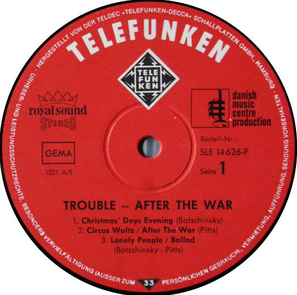 Trouble - After The War | Telefunken (SLE 14 626-P) - 3 Trouble - After The War | Telefunken (SLE 14 626-P) - 3