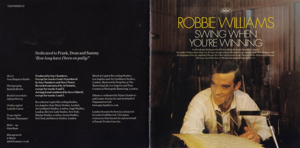 Robbie Williams - Swing When You're Winning | Chrysalis (7243 536826 2 0) - 3