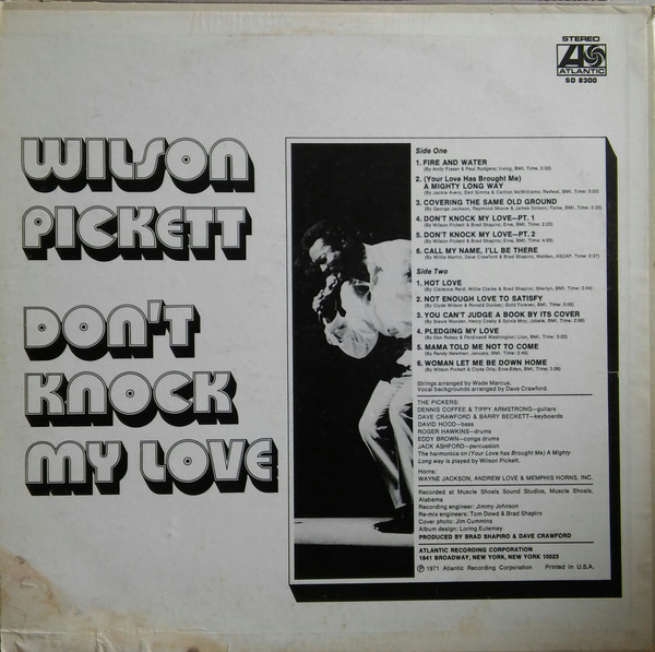 Wilson Pickett - Don't Knock My Love | Atlantic (SD 8300) - 2