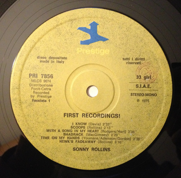 Sonny Rollins - First Recordings! | Prestige (PRI 7856) - 3 Sonny Rollins - First Recordings! | Prestige (PRI 7856) - 3