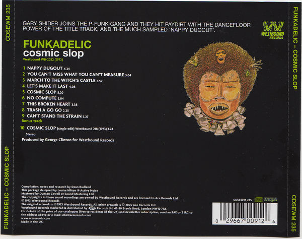 Funkadelic - Cosmic Slop CD | Westbound Records (CDSEWM 235) - 2
