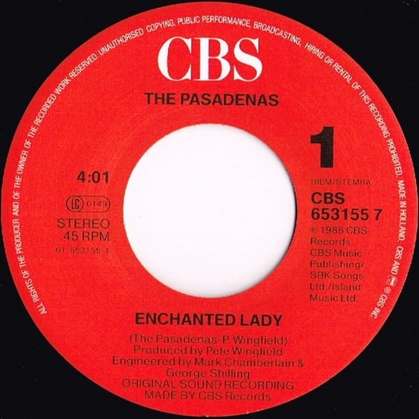 The Pasadenas - Enchanted Lady | CBS (653155 7) - 3