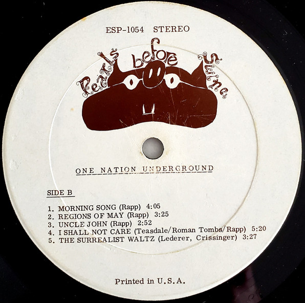 Pearls Before Swine - One Nation Underground | ESP-Disk' (ESP-1054) - 4 Pearls Before Swine - One Nation Underground | ESP-Disk' (ESP-1054) - 4