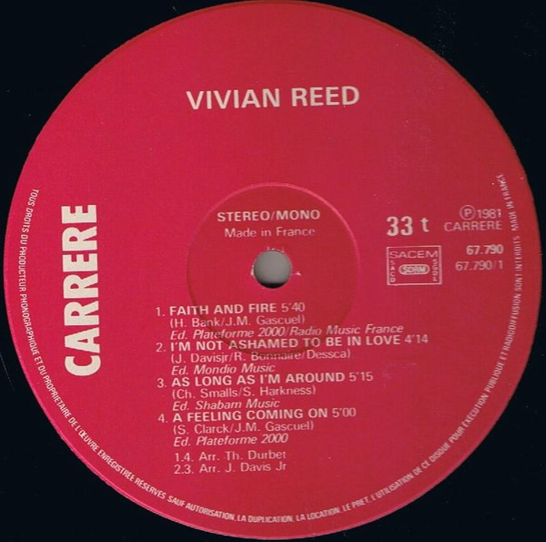 Vivian Reed - Vivian Reed | Carrere (67.790) - 3 Vivian Reed - Vivian Reed | Carrere (67.790) - 3