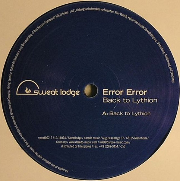 Error Error - Back To Lythion | Sweat Lodge Music (SWEAT 002-6) - main Error Error - Back To Lythion | Sweat Lodge Music (SWEAT 002-6) - main