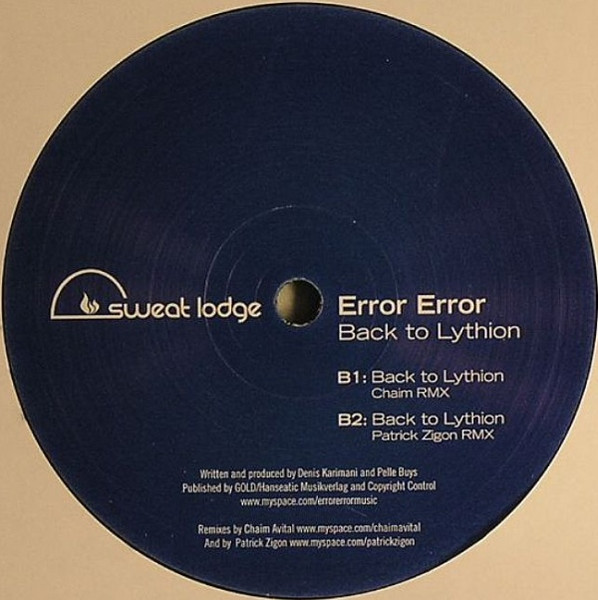 Error Error - Back To Lythion | Sweat Lodge Music (SWEAT 002-6) - 2 Error Error - Back To Lythion | Sweat Lodge Music (SWEAT 002-6) - 2