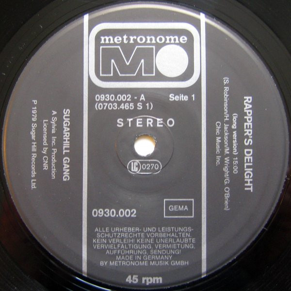 Sugarhill Gang - Rapper's Delight | Metronome (0930.002) - 3 Sugarhill Gang - Rapper's Delight | Metronome (0930.002) - 3