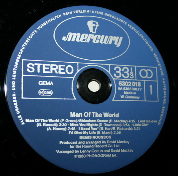 Demis Roussos - Man Of The World | Mercury (6302 018) - 3