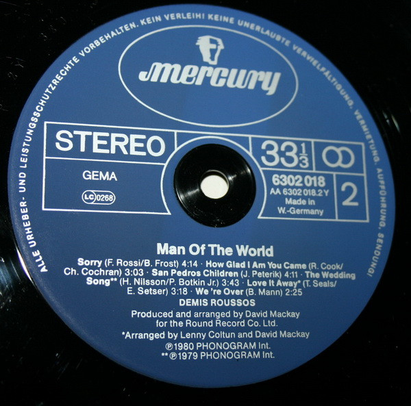 Demis Roussos - Man Of The World | Mercury (6302 018) - 4