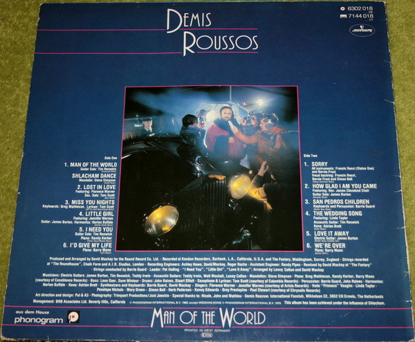 Demis Roussos - Man Of The World | Mercury (6302 018) - 2