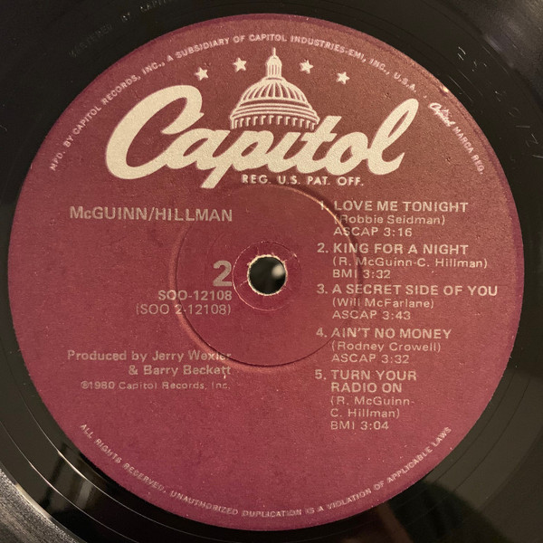 Roger McGuinn / Chris Hillman - McGuinn-Hillman | Capitol Records (SOO-12108) - 4 Roger McGuinn / Chris Hillman - McGuinn-Hillman | Capitol Records (SOO-12108) - 4