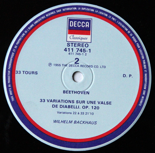 Ludwig van Beethoven -/ Wilhelm Backhaus - Variations Diabelli | Decca (411 745-1) - 4