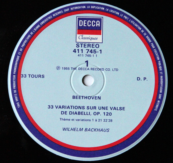 Ludwig van Beethoven -/ Wilhelm Backhaus - Variations Diabelli | Decca (411 745-1) - 3