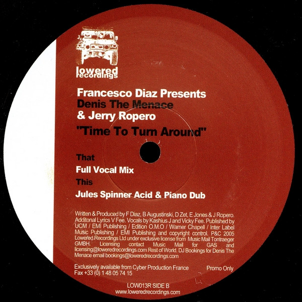 Francesco Diaz Presents Jerry Ropero & Denis The Menace - Time To Turn Around | Lowered Recordings (LOW013R) - 4 Francesco Diaz Presents Jerry Ropero & Denis The Menace - Time To Turn Around | Lowered Recordings (LOW013R) - 4