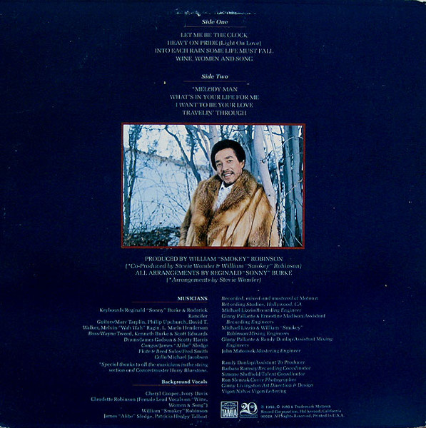 Smokey Robinson - Warm Thoughts | Tamla (T8-367M1) - 4