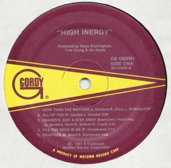 High Inergy - High Inergy | Gordy (G8-1005M1) - 2