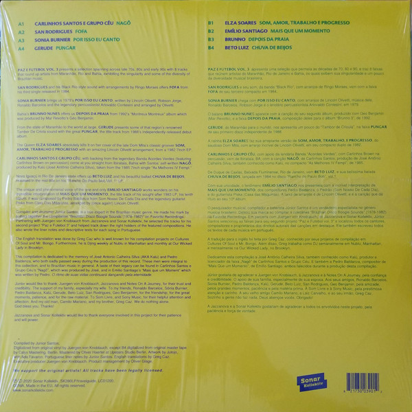 Júnior Santos Presented By Jazzanova - Paz E Futebol 3 (A Selection Of Brazilian Boogie And Disco Goodies From 1979 To 1992) | Sonar Kollektiv (SK 390LP) - main