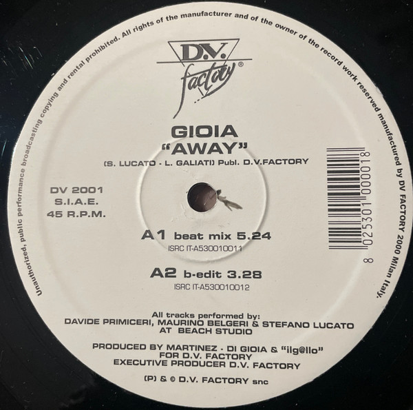 Gioia - Away | D.V. Factory (DV 2001) - main