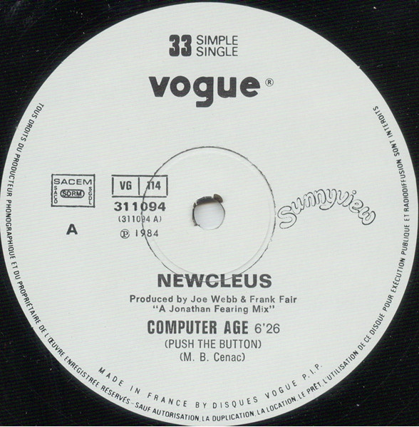 Newcleus - Computer Age (Push The Button) | Sunnyview (311094) - 3